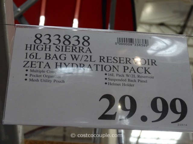 High Sierra Zeta 16L Hydration Pack Costco 1