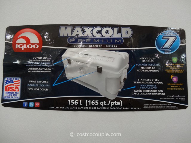Igloo Maxcold 165Qt Cooler Costco 3