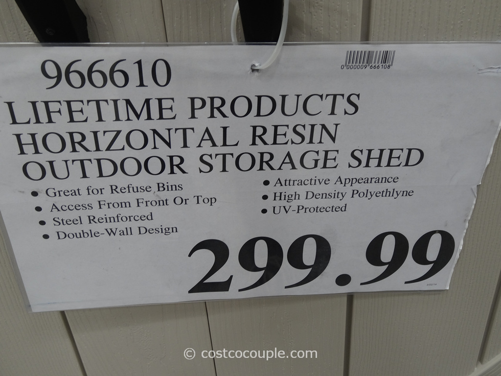 Lifetime Products Horizontal Resin Outdoor Storage Shed Costco 2