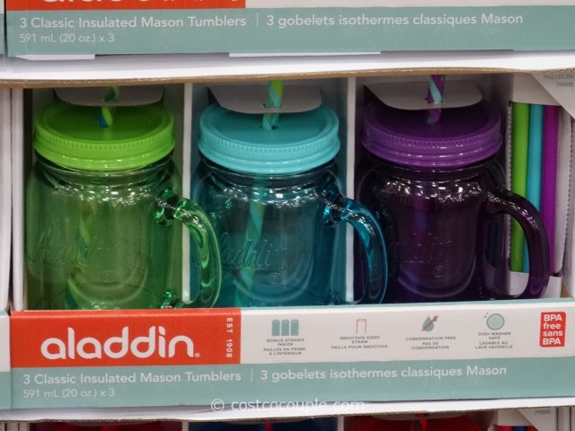 Aladdin Insulated Mason Tumblers with Straws Costco 3