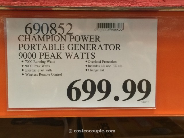 Champion Power Portable Generator Costco 2
