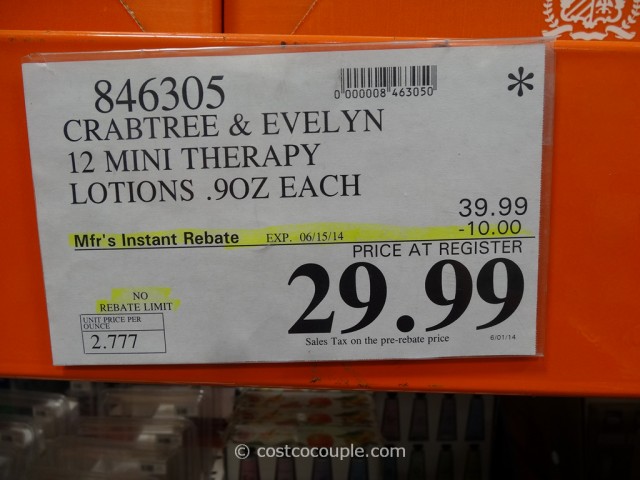 Crabtree and Evelyn 12 Mini Therapy Lotions Costco