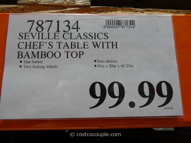 Seville Classics Chefs Table With Bamboo Top Costco 1