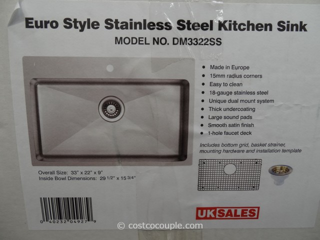 Ukikok Euro Style Stainless Steel Kitchen Sink Costco 1
