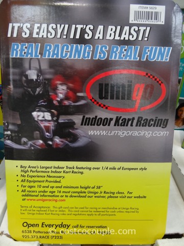 Umigo Indoor Cart Racing Gift Card Costco1
