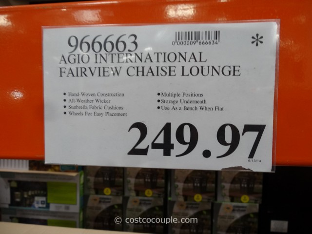 Agio International Fairview Chaise Lounge Costco