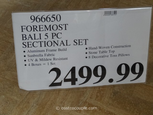 Foremost Bali 5-Piece Sectional Set Costco 2