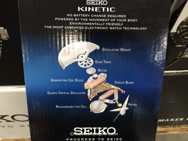 Seiko Kinetic Mens Blue Dial Date Costco 4