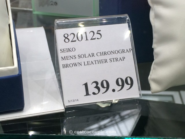 Seiko Mens Solar Chronograph Brown Leather Costco 2