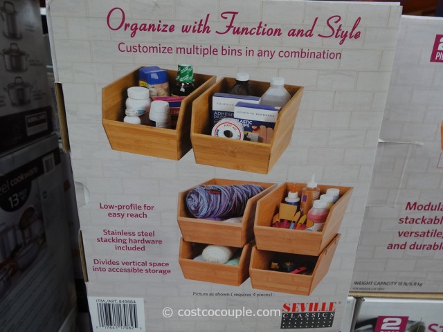 Seville 2-Pack Bamboo Storage Stackers Costco 1