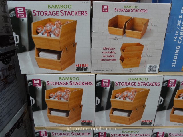 Seville 2-Pack Bamboo Storage Stackers Costco 3