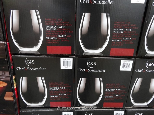 Chef and Sommelier Stemless Wine Glass Set Costco 3