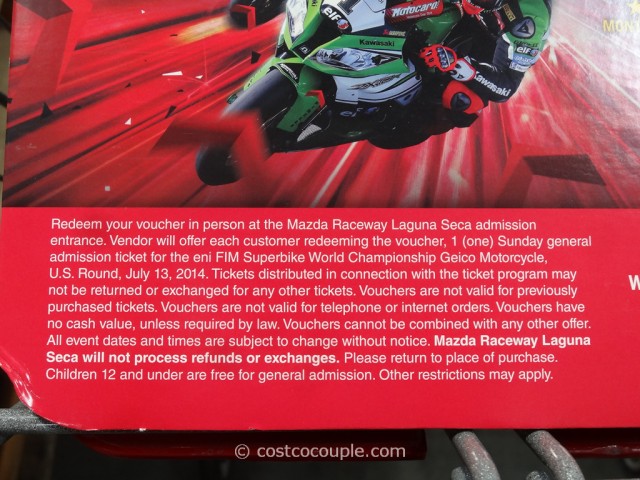 Gift Card  eni FIM Superbike World Championship  Costco 2