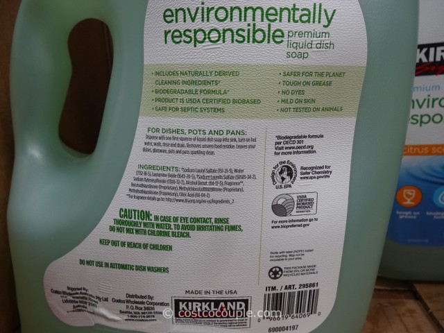 Kirkland Signature Eco-Friendly Liquid Dish Soap Costco 4