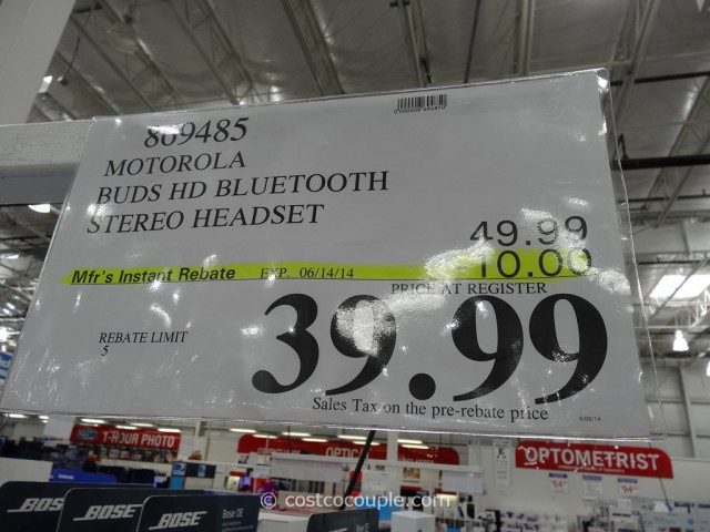 Motorola Buds HD Bluetooth Headset Costco