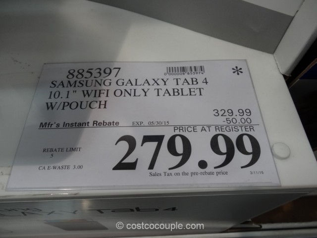 Samsung Galaxy 4 Tablet 10-Inch Costco