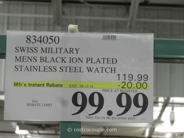 Swiss Military Mens Black Ion Plated Watch Costco
