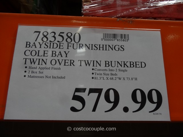 Bayside Furnishings Cole Bay Twin Over Twin Bunkbed Costco 1