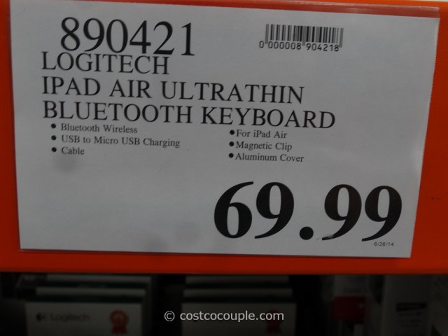 Logitech iPad Air Ultrathin Bluetooth Keyboard Costco 1