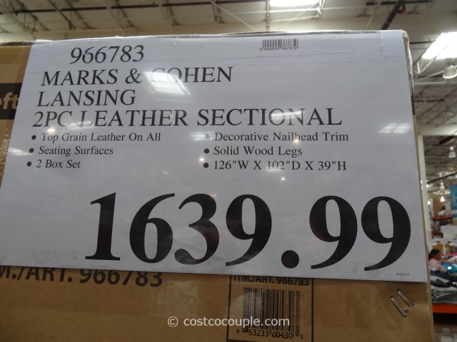 Marks and Cohen Lansing 2-Piece Leather Sectional Costco 1