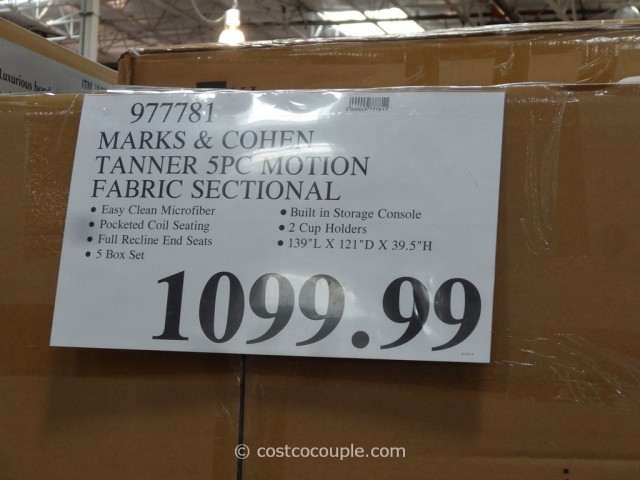 Marks and Cohen Tanner 5-Piece Motion Fabric Sectional Costco 1