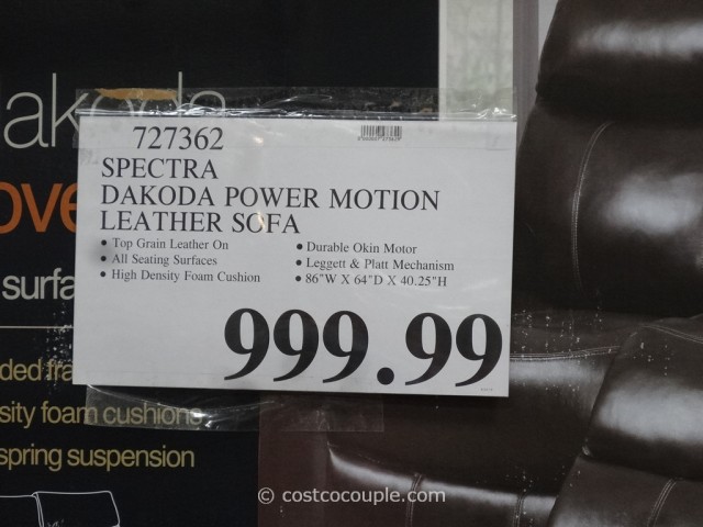 Spectra Dakoda Power Motion Leather Sofa Costco 1