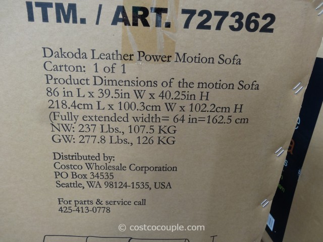 Spectra Dakoda Power Motion Leather Sofa Costco 5