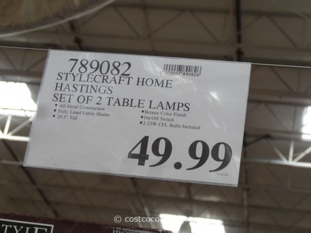 Stylecraft Home Hastings Table Lamps Costco 1