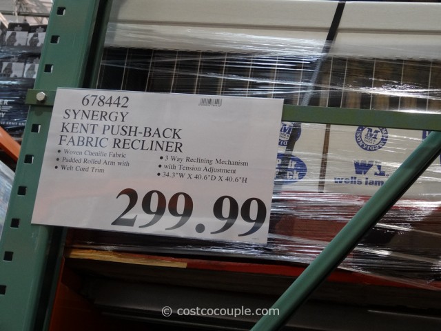Synergy Kent Push-Back Fabric Recliner Costco 1