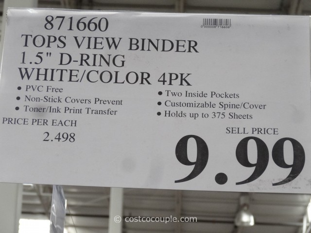 Tops D-Ring 4-Pack View Binder Costco 1