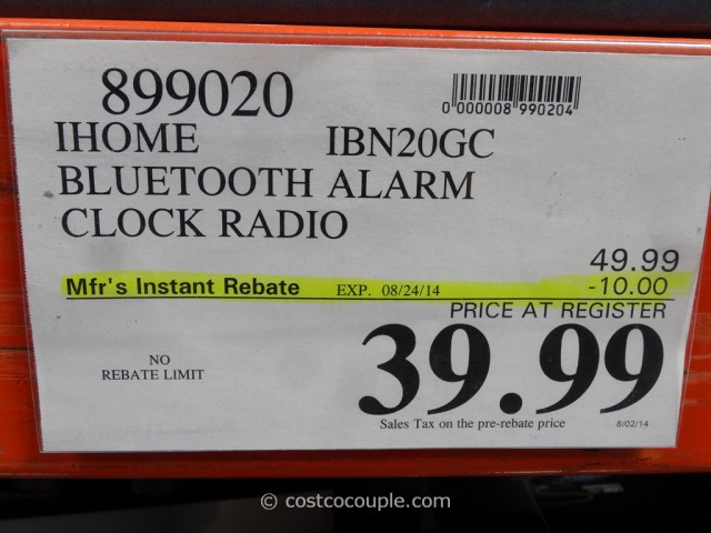 iHome Bluetooth Alarm Clock Costco