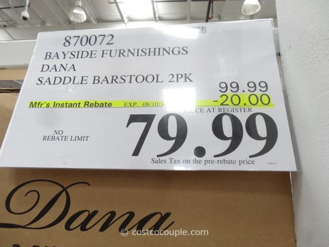 Bayside Furnishings Dana Saddle Barstools Costco 1