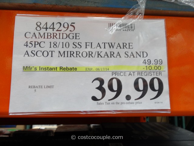 Cambridge Ascot Kara Sand Flatware Set Costco