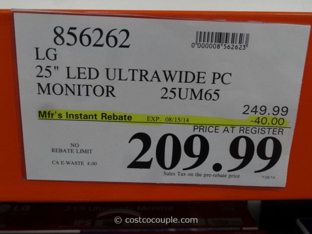 LG 25-Inch LED Ultrawide PC Monitor Costco 1