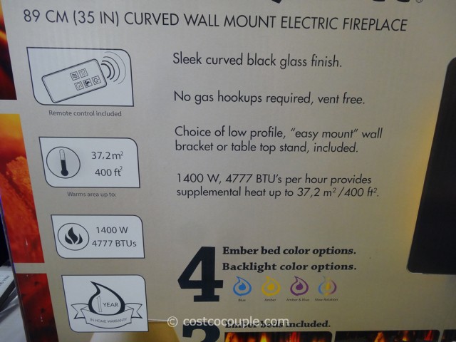 Muskoka Curved Wall Mount Electric Fireplace Costco 5