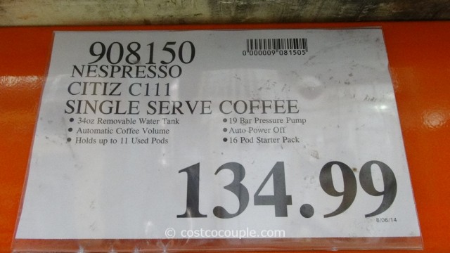 Nespresso Citiz Single Serve Coffee Costco 4
