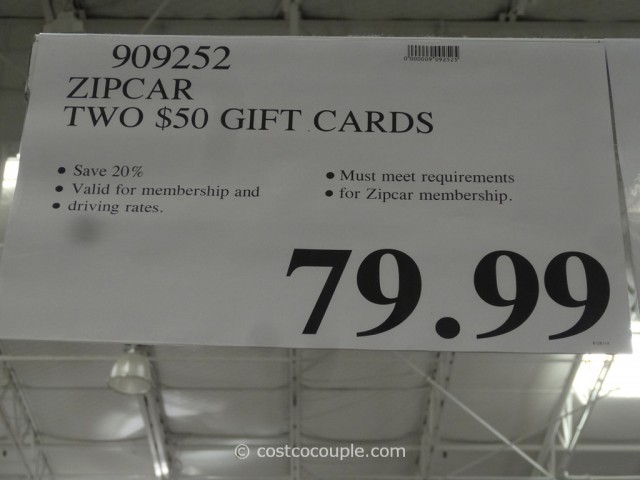 Gift Cards ZipCar Costco 1