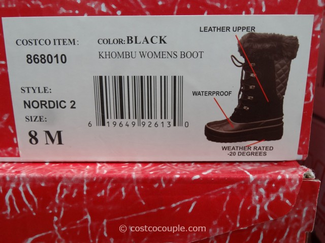 Khombu Ladies Winter Boot Costco 6