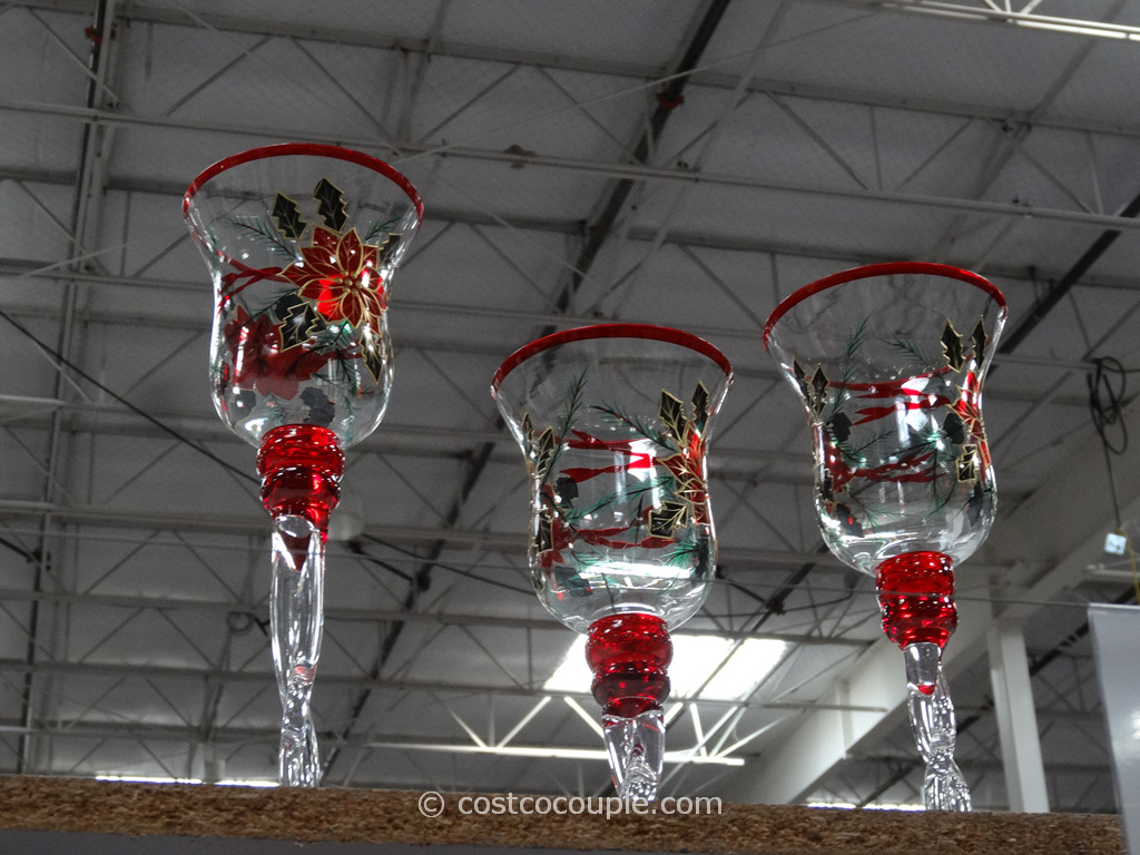 Painted Glass Candle Holders