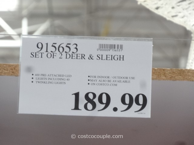 Sleigh With 2 Deer LED Set Costco 1