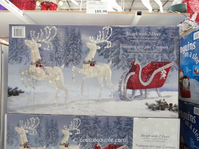 Sleigh With 2 Deer LED Set Costco 2