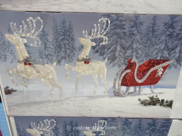 Sleigh With 2 Deer LED Set Costco 3