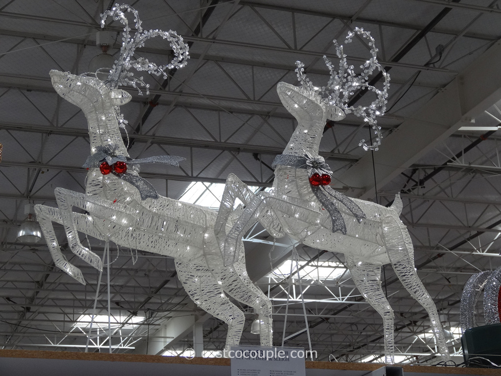 Sleigh With 2 Deer LED Set