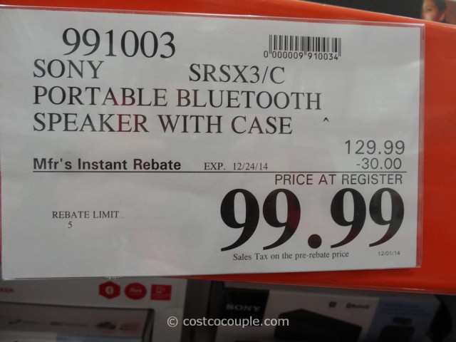 Sony Portable Bluetooth Speaker Costco