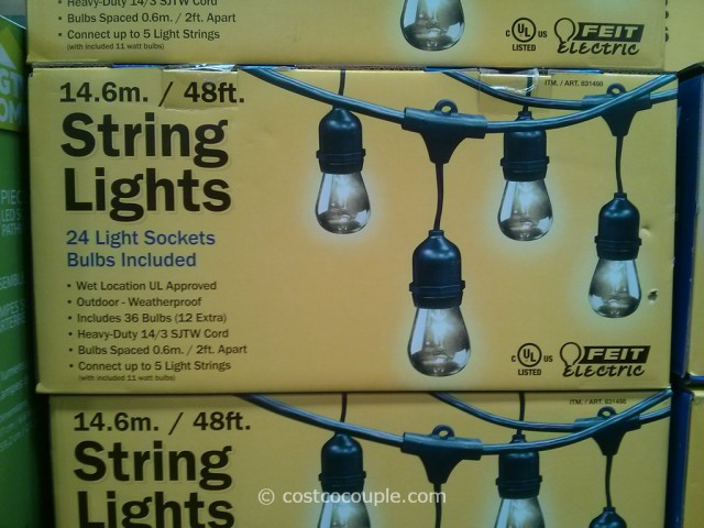 Feit Electric 48 Ft String Lights, Costco String Lights Outdoor Solar