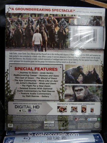 Dawn of the Planet of the Apes Blu-Ray Digital HD Costco 2