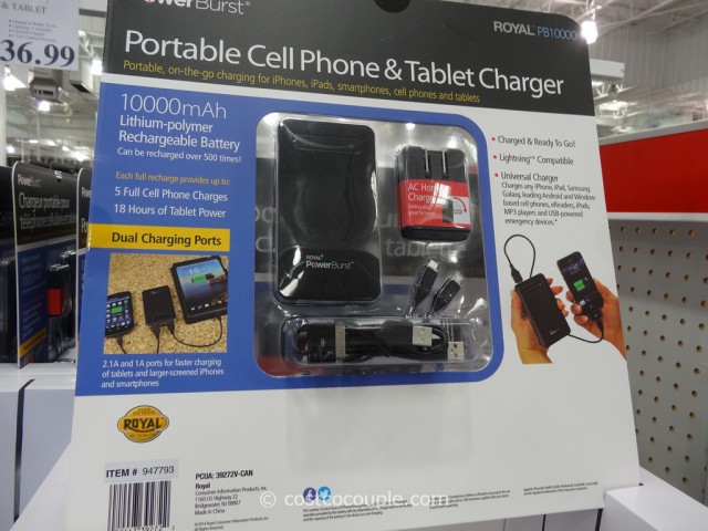 Royal Portable Cell Phone and Tablet Charger Costco 2