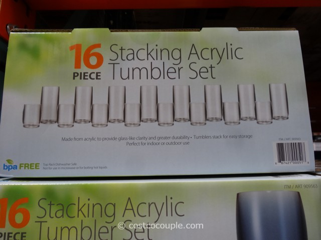 16-Piece Stacking Acrylic Tumbler Set Costco 2