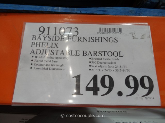 Bayside Furnishings Phelix Adjustable Barstool Costco 1
