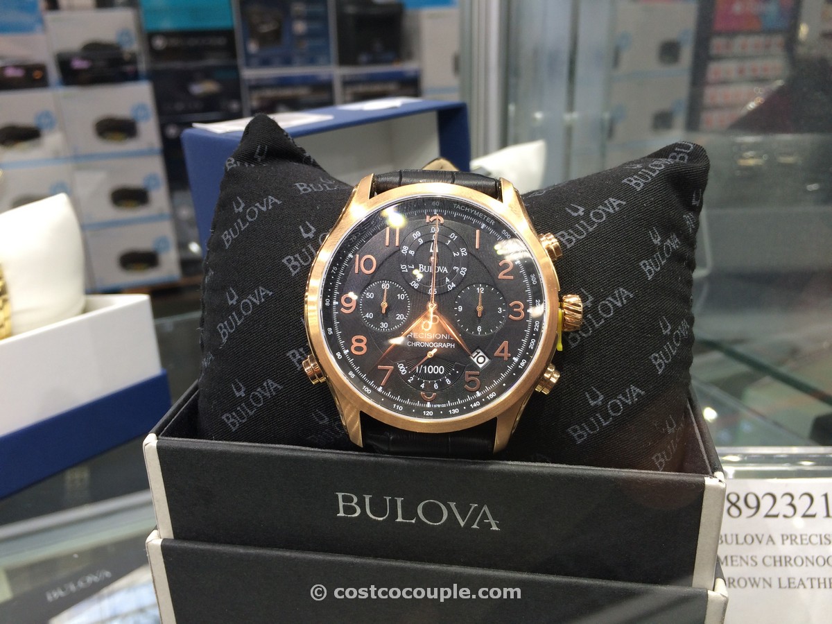 Bulova Precisionist Mens Chronograph Brown Leather Strap Costco 1